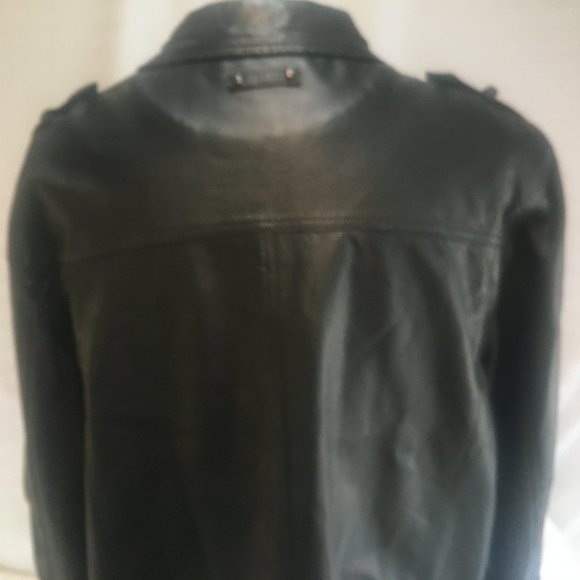 Levi's Mens Faux Leather Jacket Coat Black Bomber Trucker Biker Size XL 13862B - Picture 8 of 13